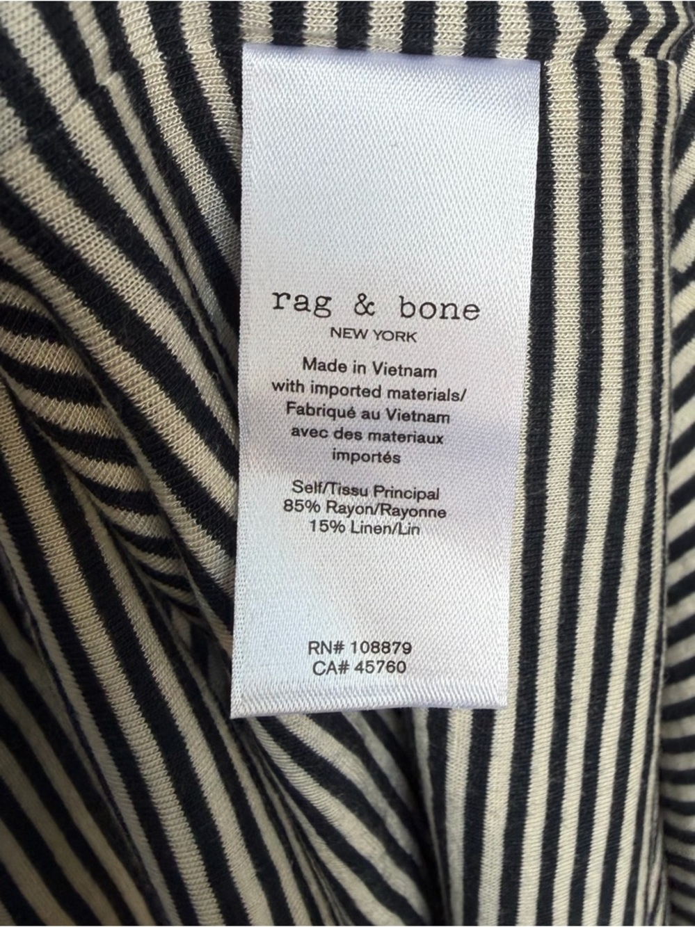 Rag & Bone Michal Striped Slub Jersey Midi Dress Sz S Casual Linen Blend NWT - Picture 12 of 16